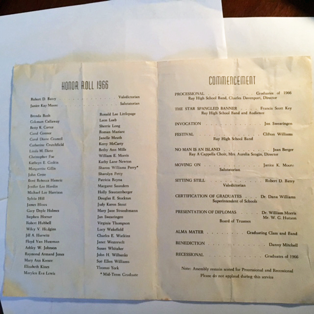commencement 
Honor Roll and Program